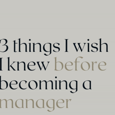 Being a First Time Manager